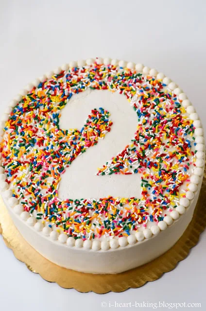 vanilla number sprinkle cake