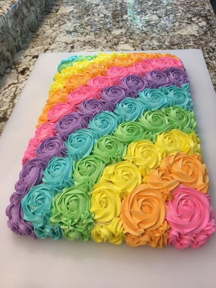 rainbow sheet cake