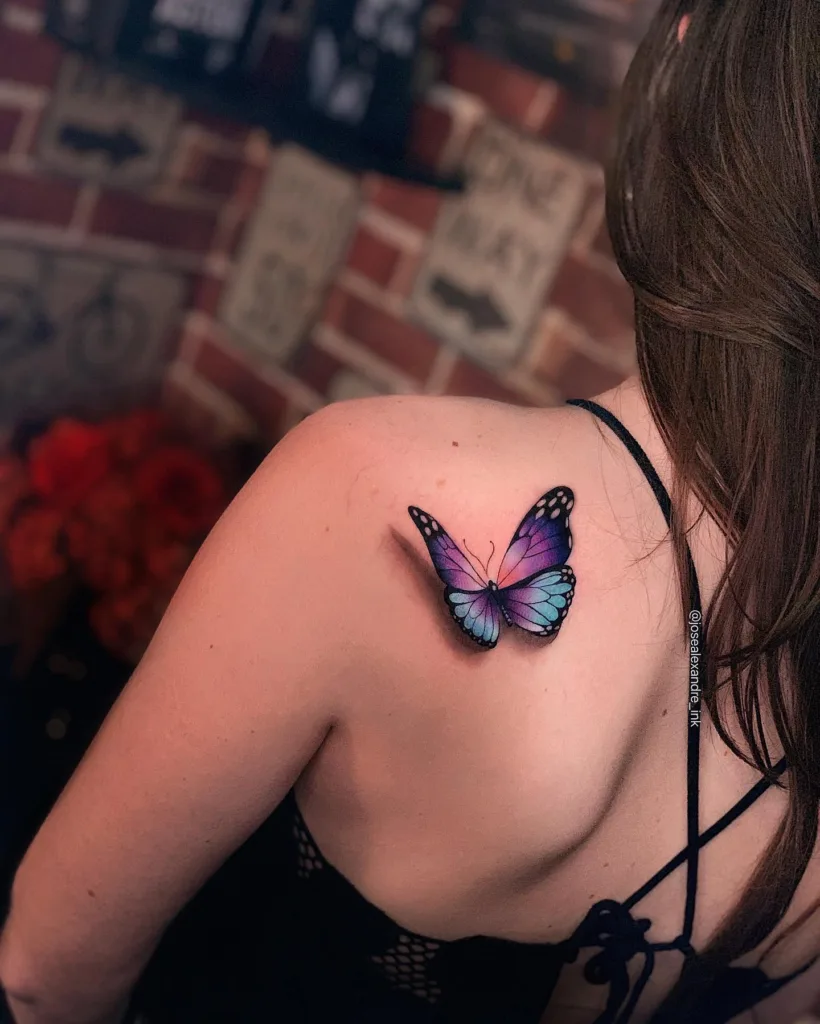 3D realistic shoulder butterfly