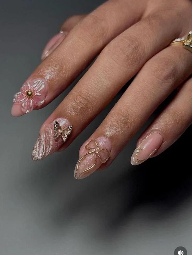 3d gel flower nails