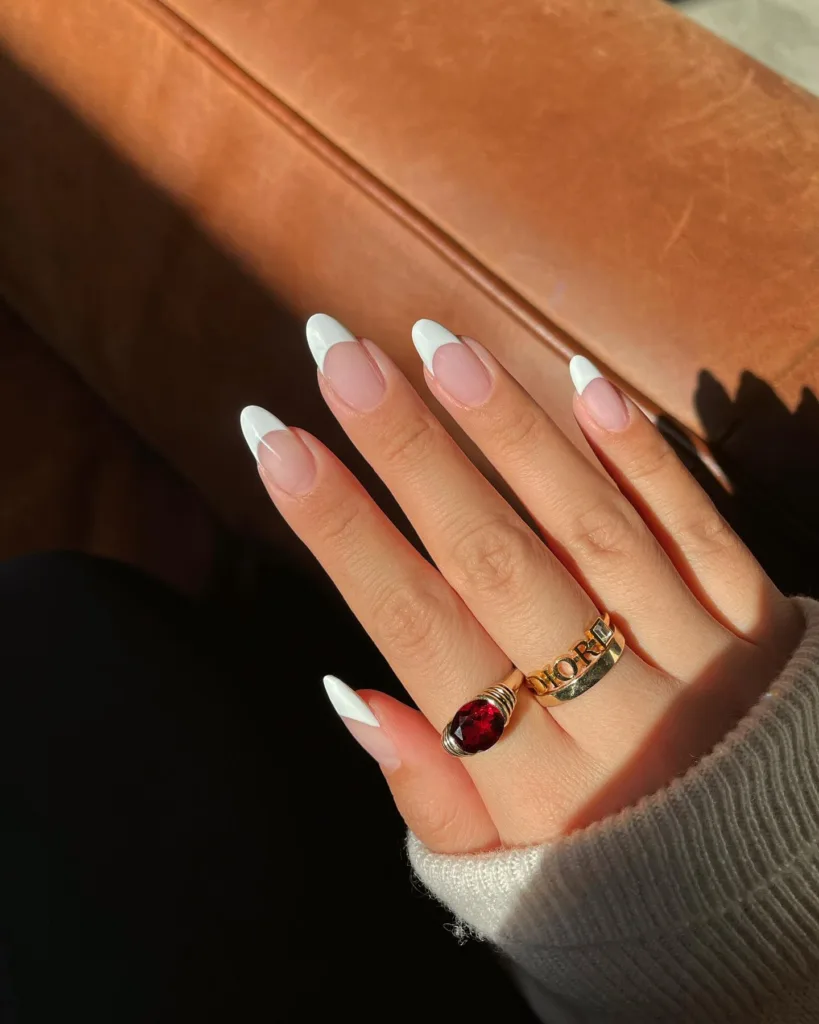 almond french manicure