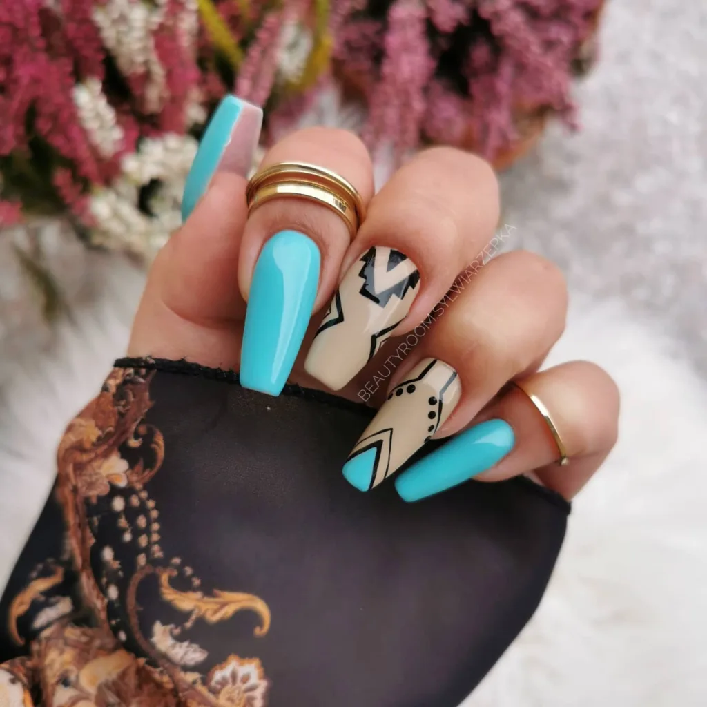 aztec nail design
