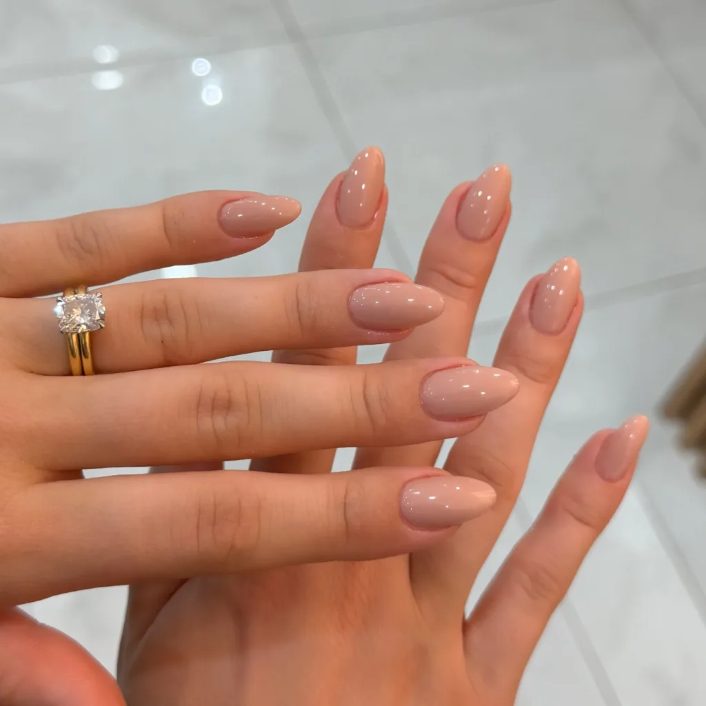 beige almond nails