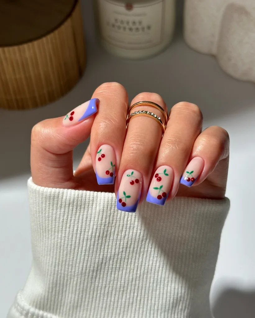 blue cherry french tips