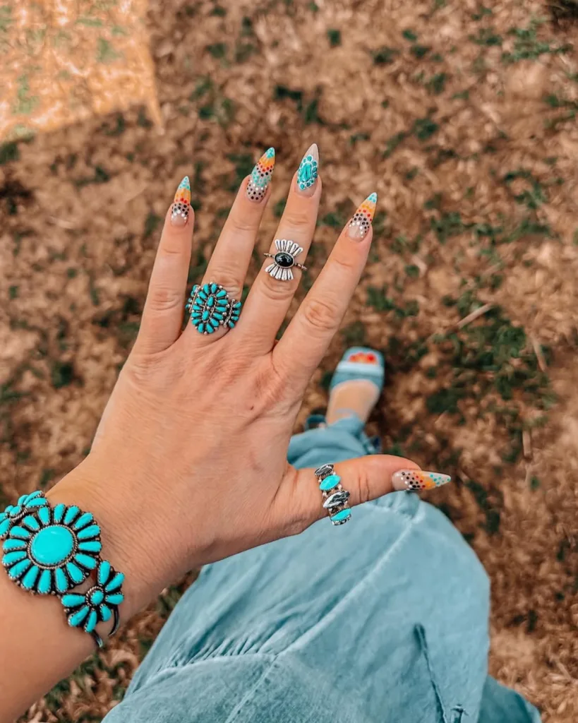boho cowgirl nails