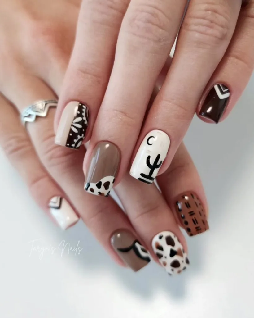 boho western nails