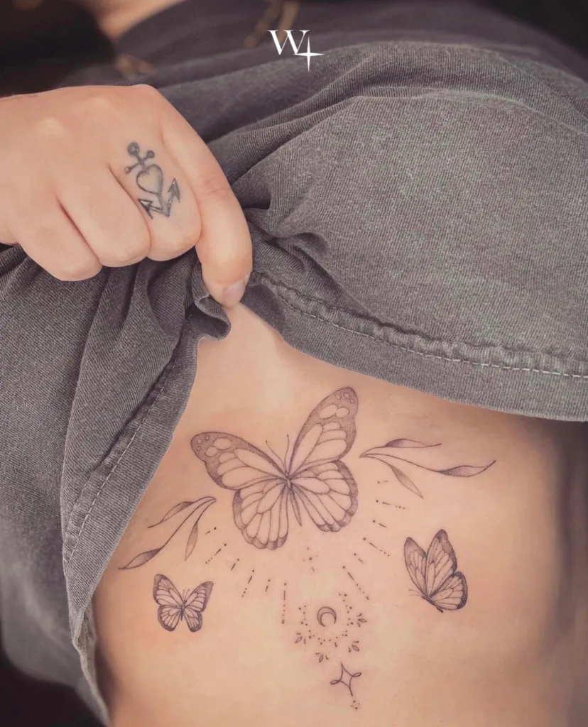butterfly and ornaments