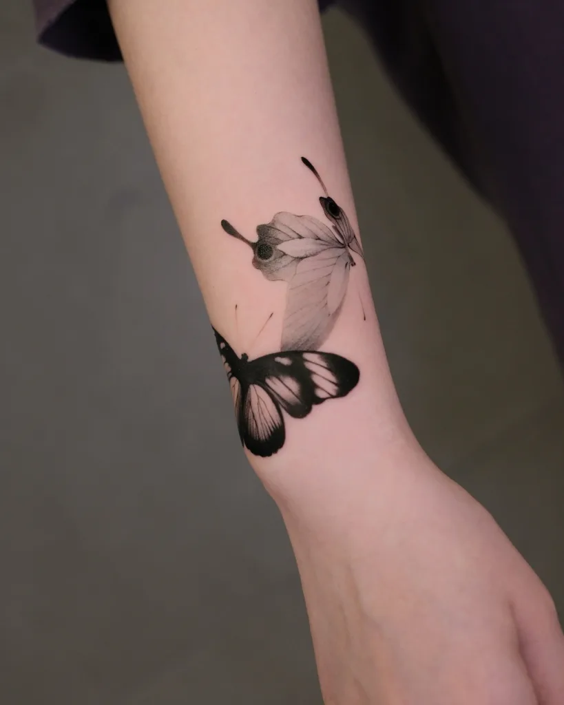 butterfly wrist tattoo