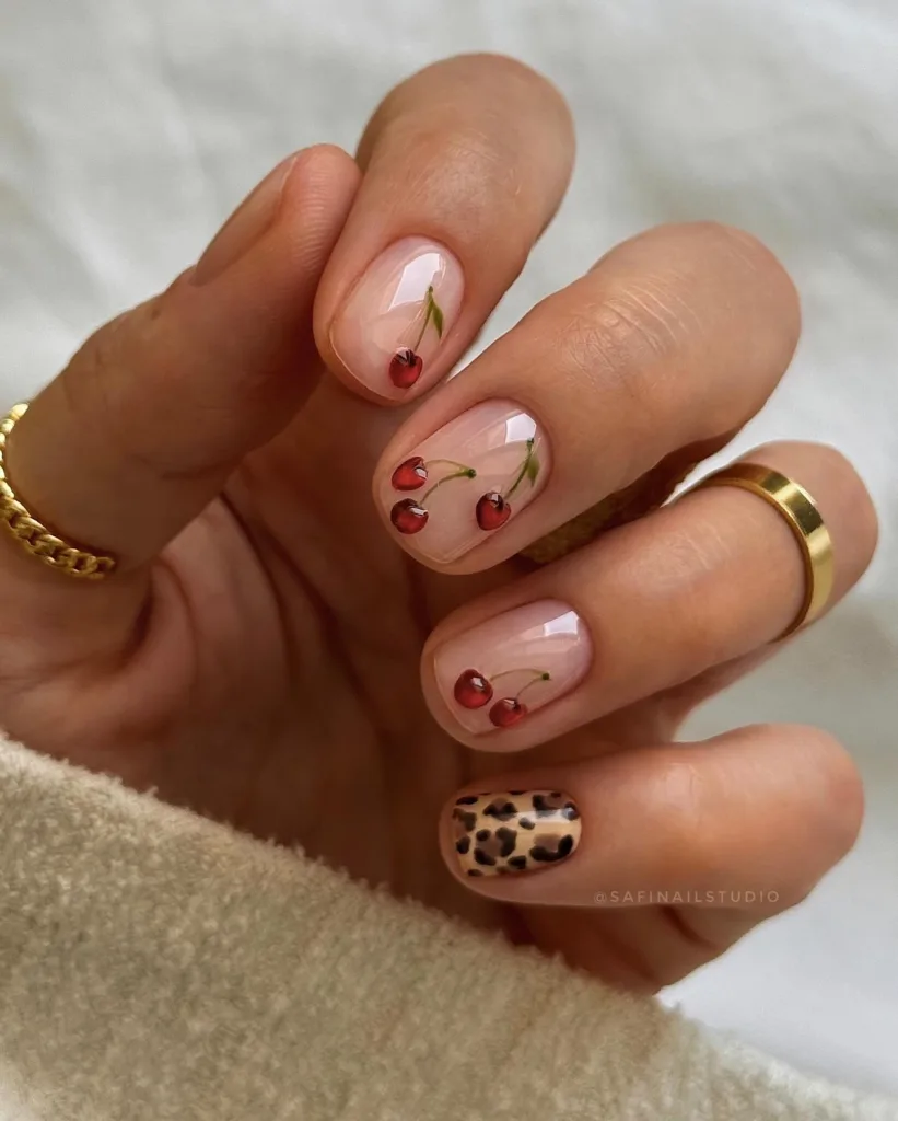 cherries and leopard