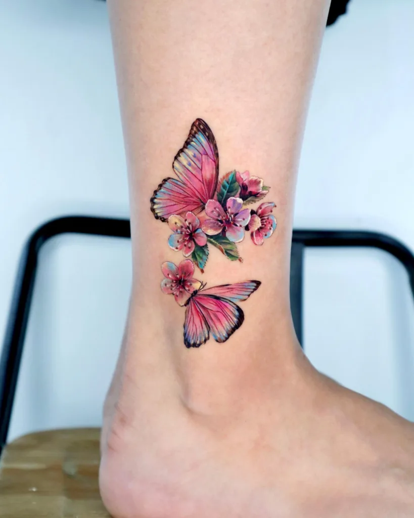 cherry blossoms & butterflies