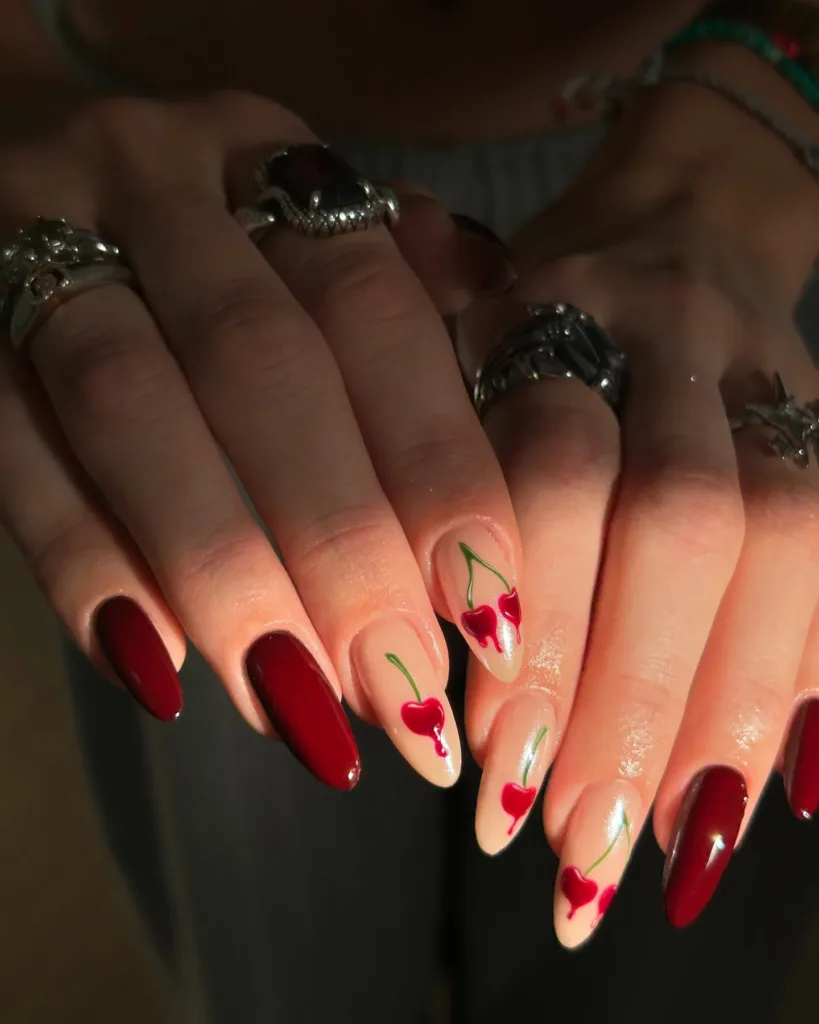 cherry cola nails