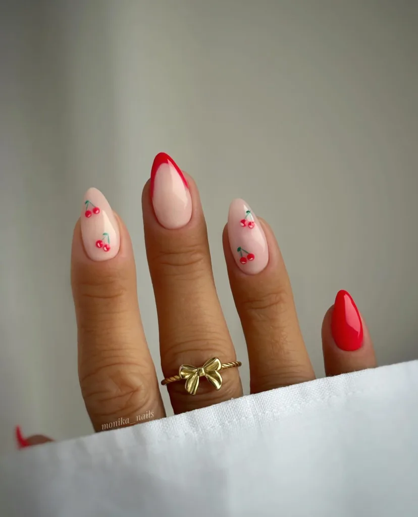 cherry kiss summer nail ideas