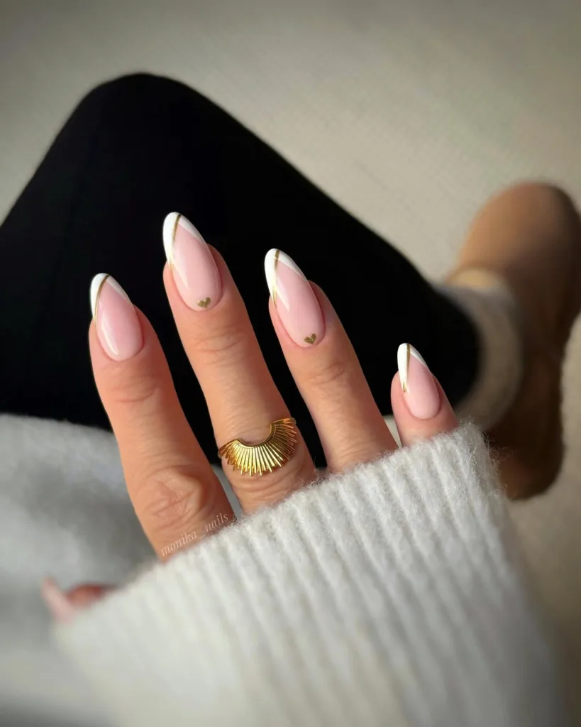 chevron french with gold accents