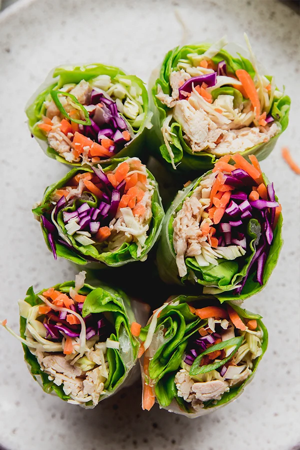 chicken & vegetable summer rolls