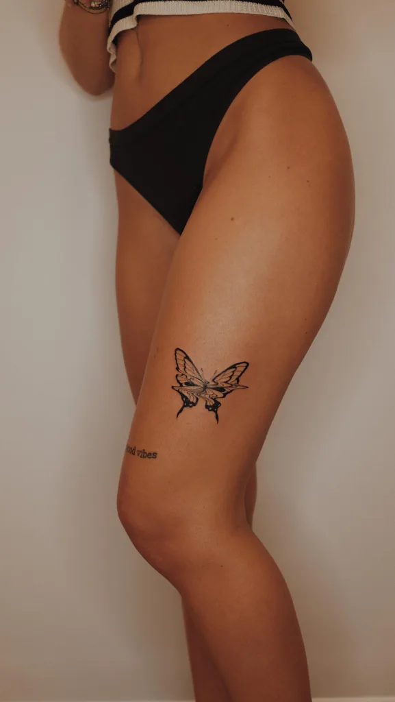 distorted butterfly tattoo