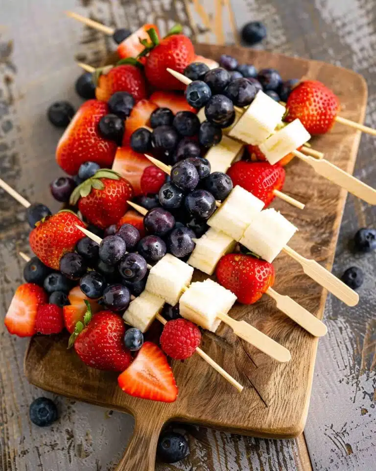 fruit kabobs board for the 4th of july