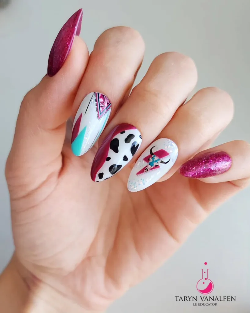girly western nail art