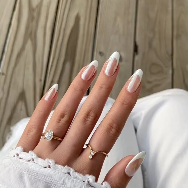 glazed white french tips