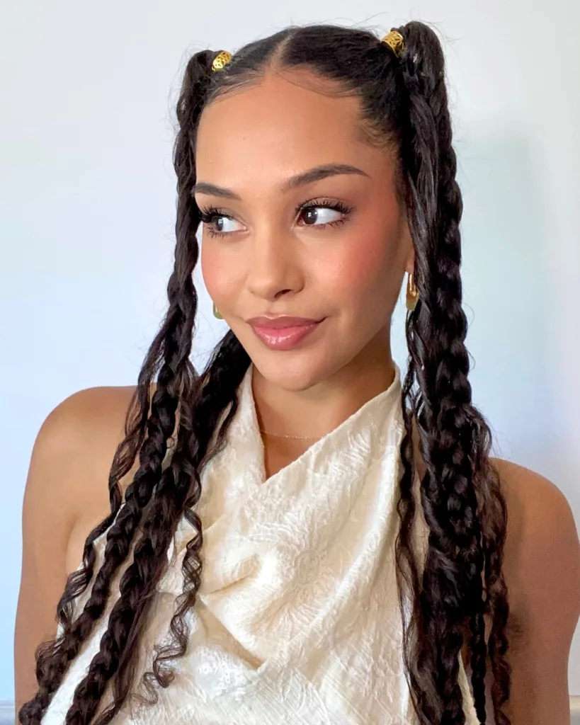 gold cuff braided pigtails
