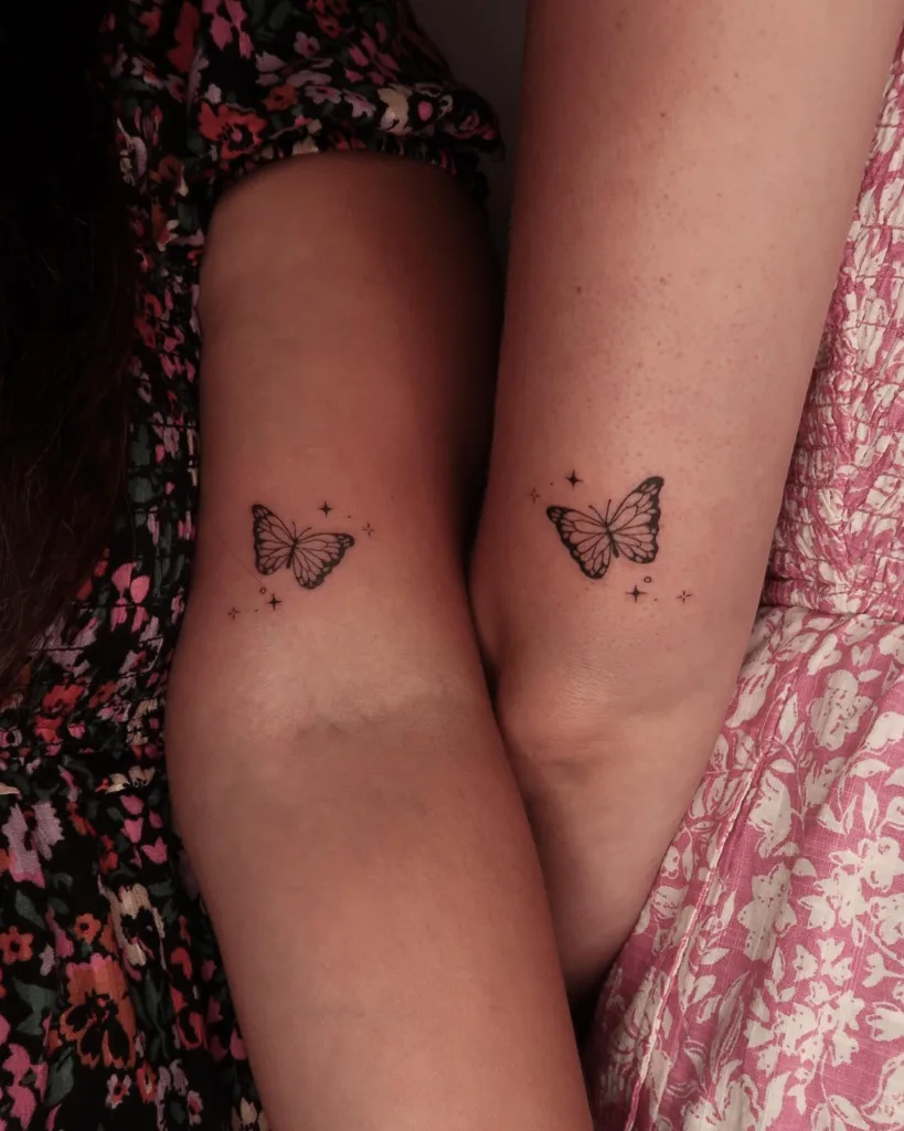 matching butterfly tattoo