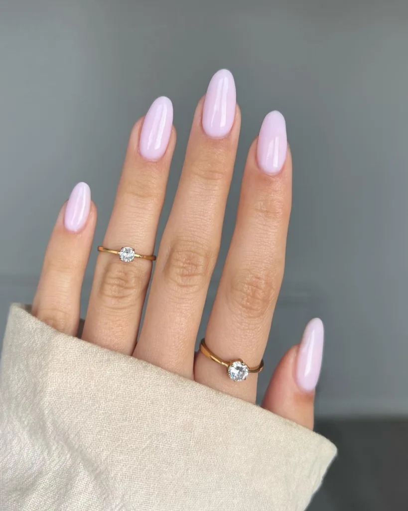 milky pink nails