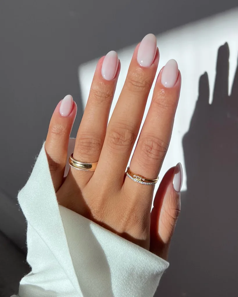 milky white nails