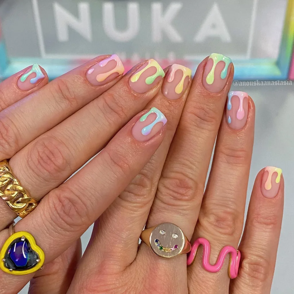 ombre rainbow tips