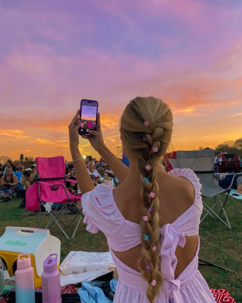 pastel clip french braid