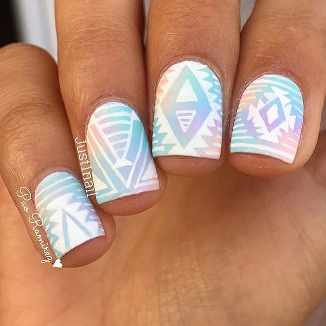 pastel tribal nails
