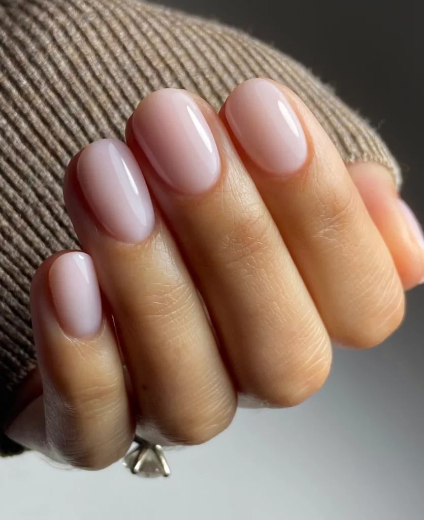 peachy nude nails