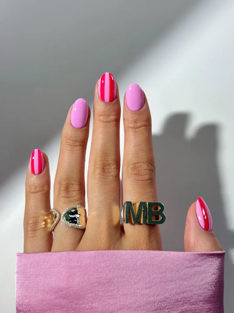 pink and red summer nails