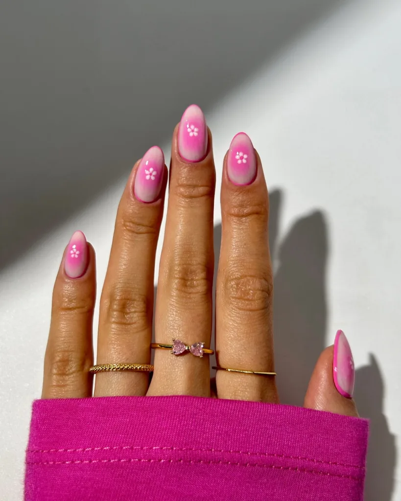 pink aura summer nails