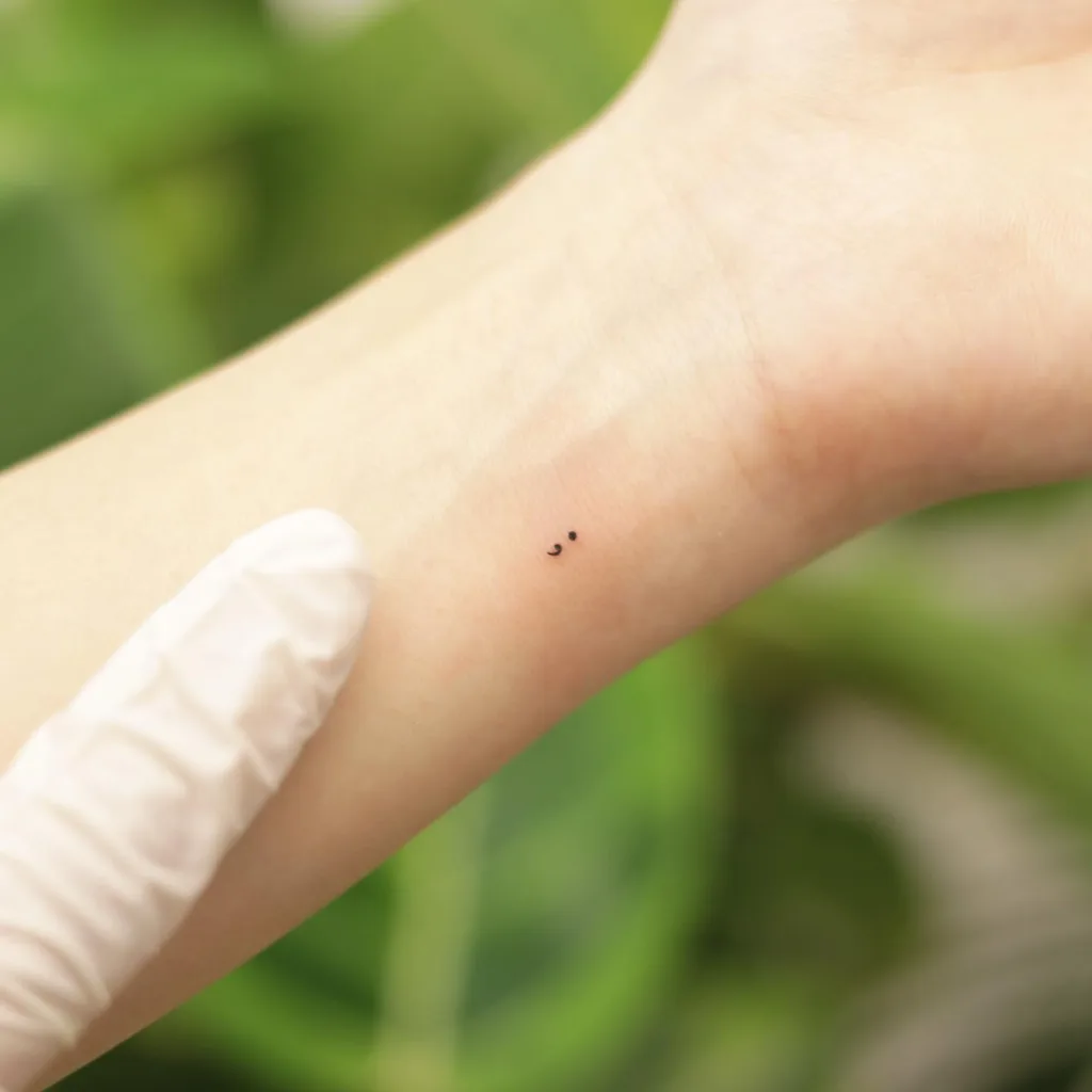 semi colon wrist tattoo