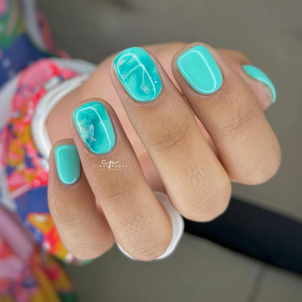 short marble tiffany nails