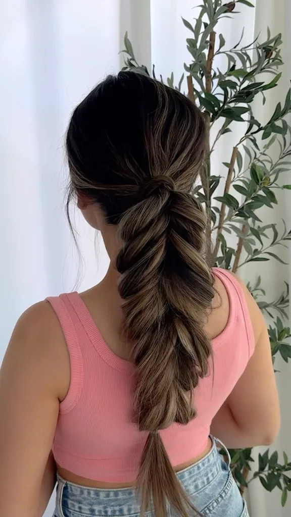 simple braided ponytail
