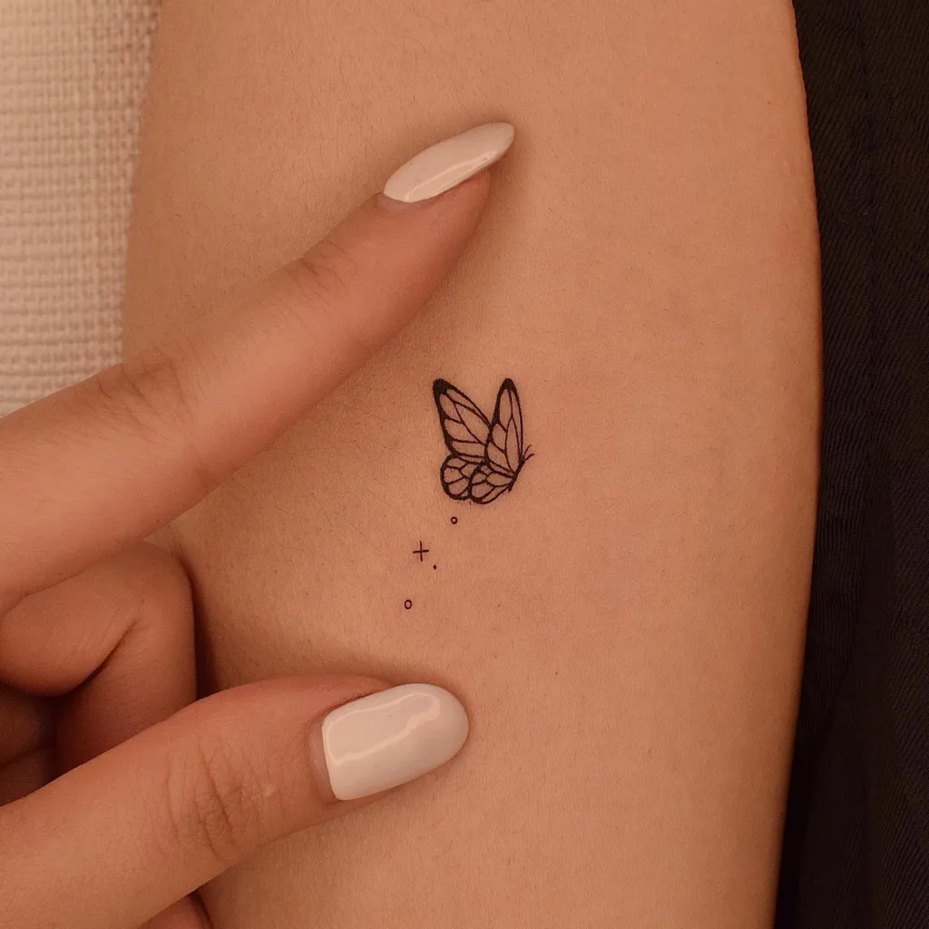 small butterfly on upper arm