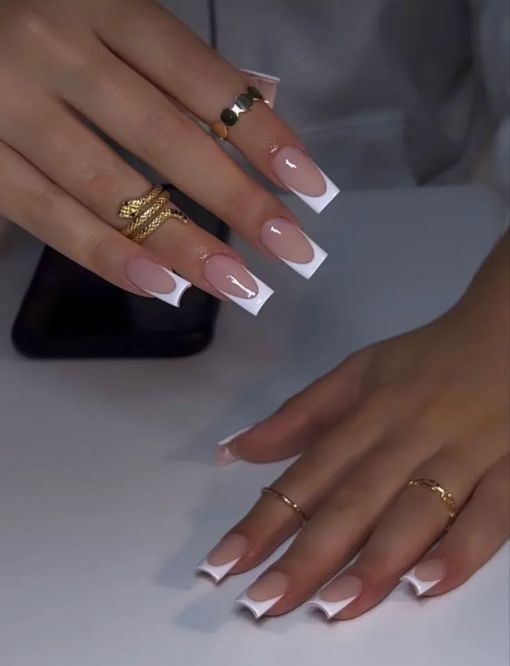 square french tip nails