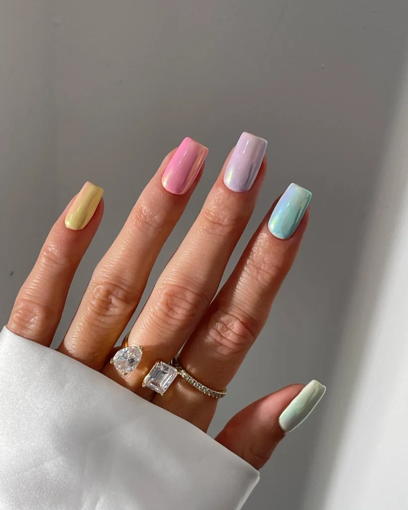 square iridescent rainbow