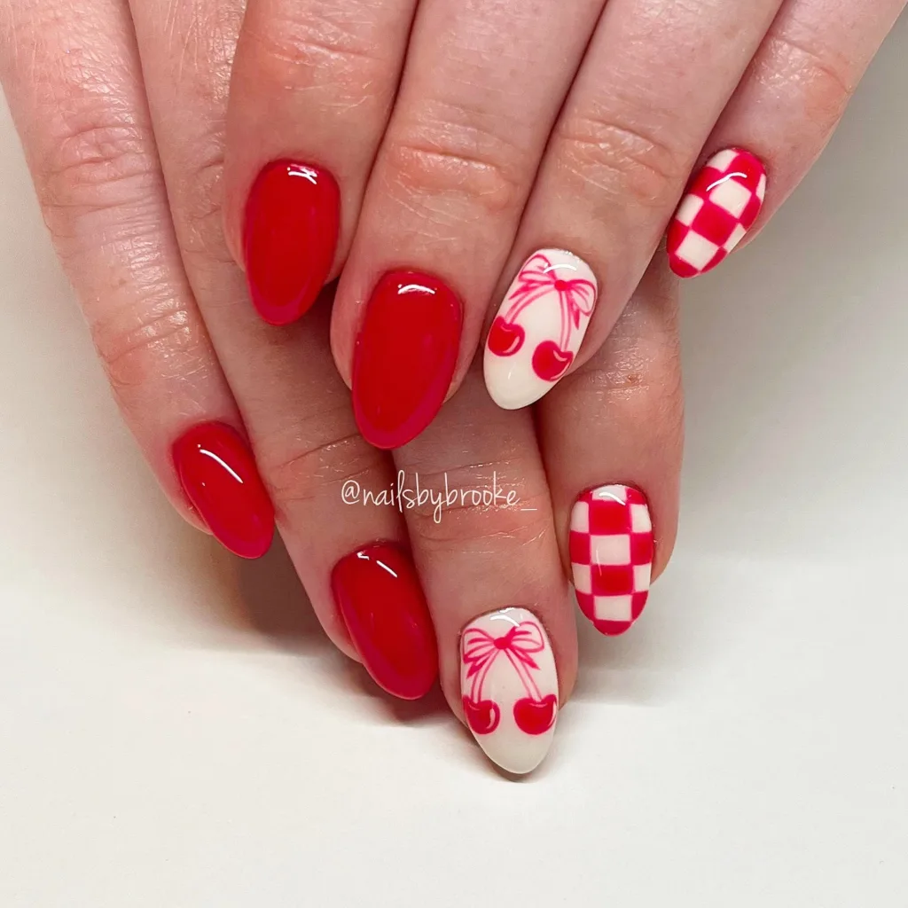 summer cherry nails