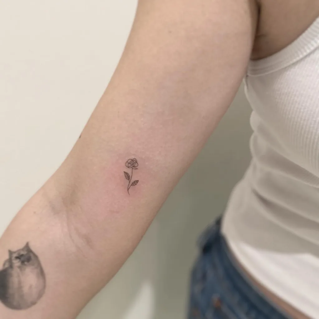 tiny rose tattoo
