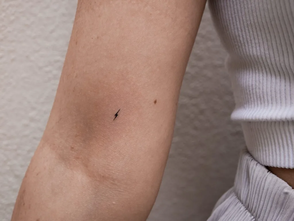 tiny thunderbolt tattoo