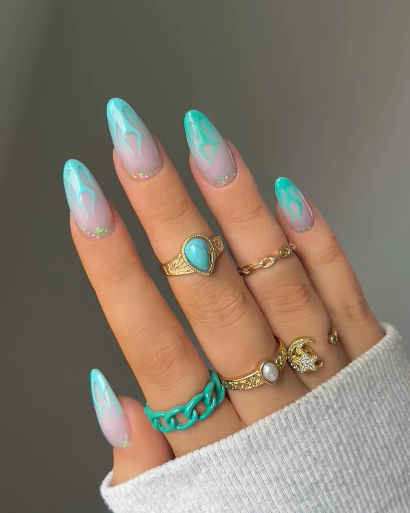 turquoise flame frenchies