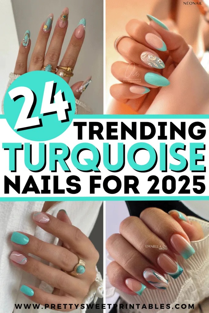 turquoise nails