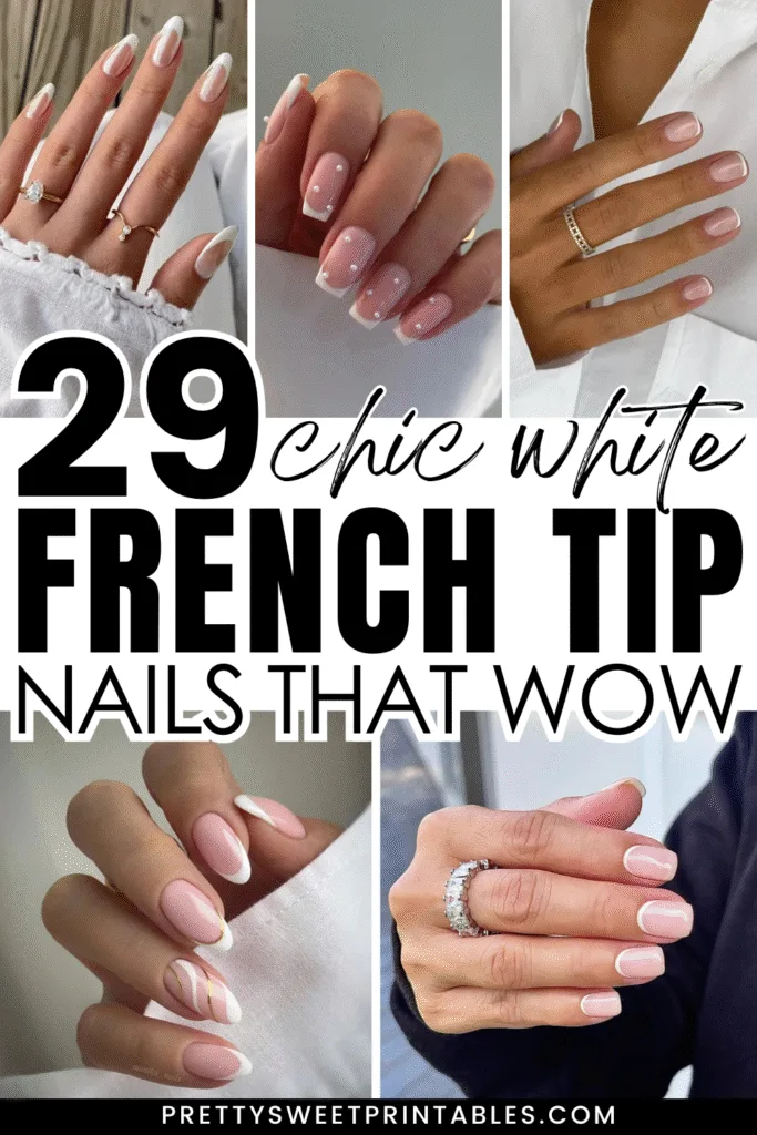 white French tip nails