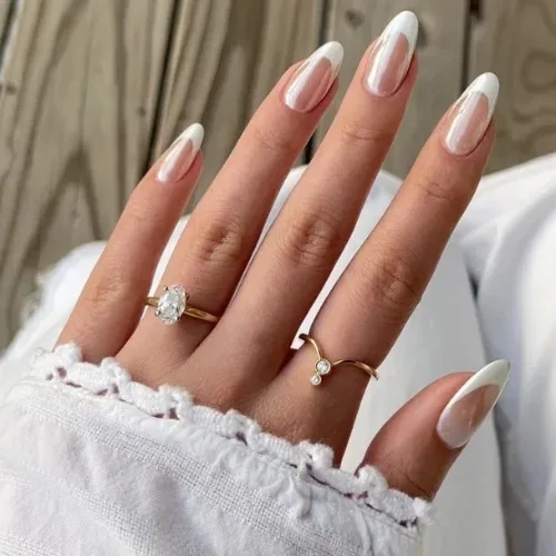 white French tip nails featured