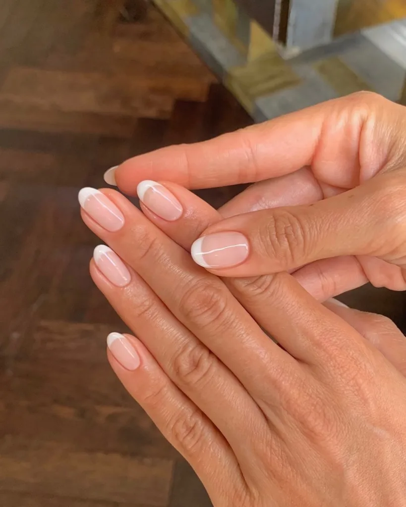 white oval french mani