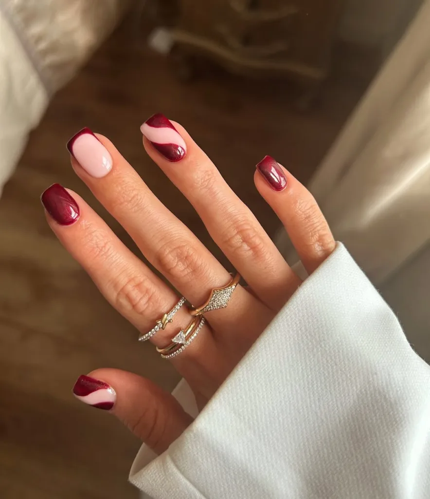 berry swirl nails