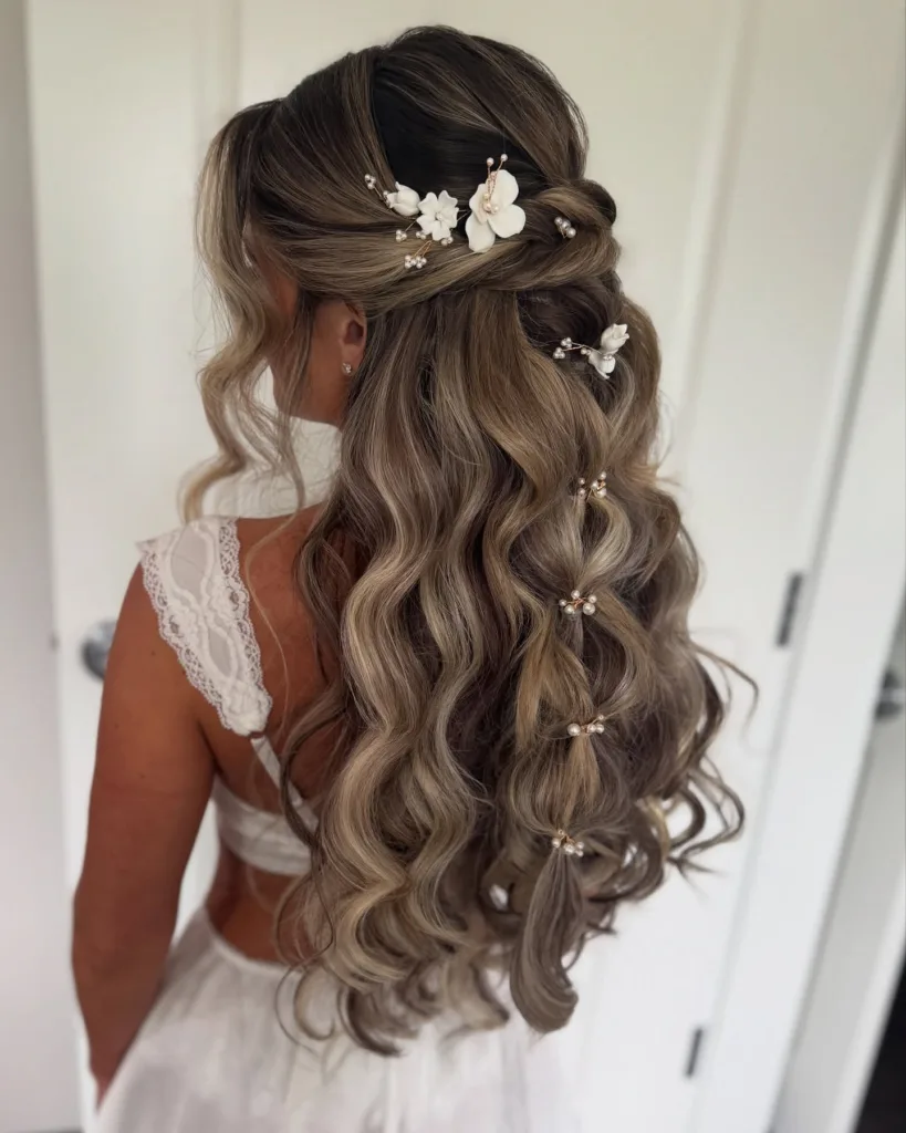 boho floral bubble half-up