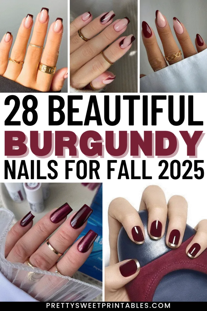 burgundy nails