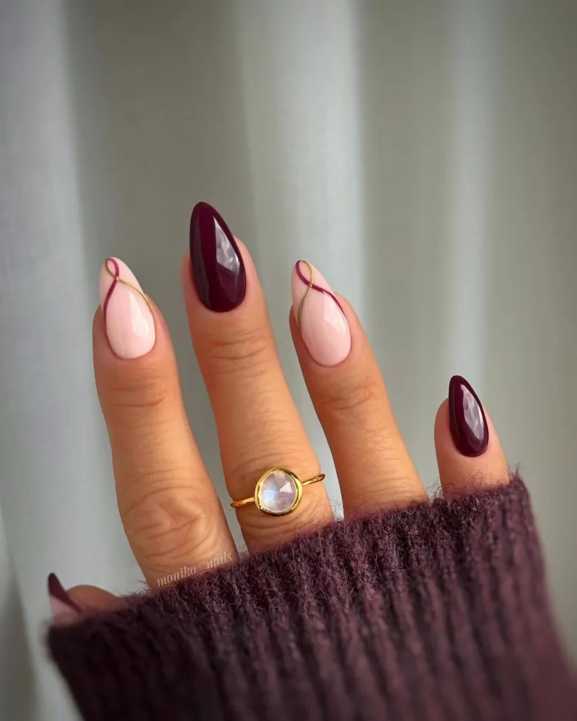 burgundy ribbon twist